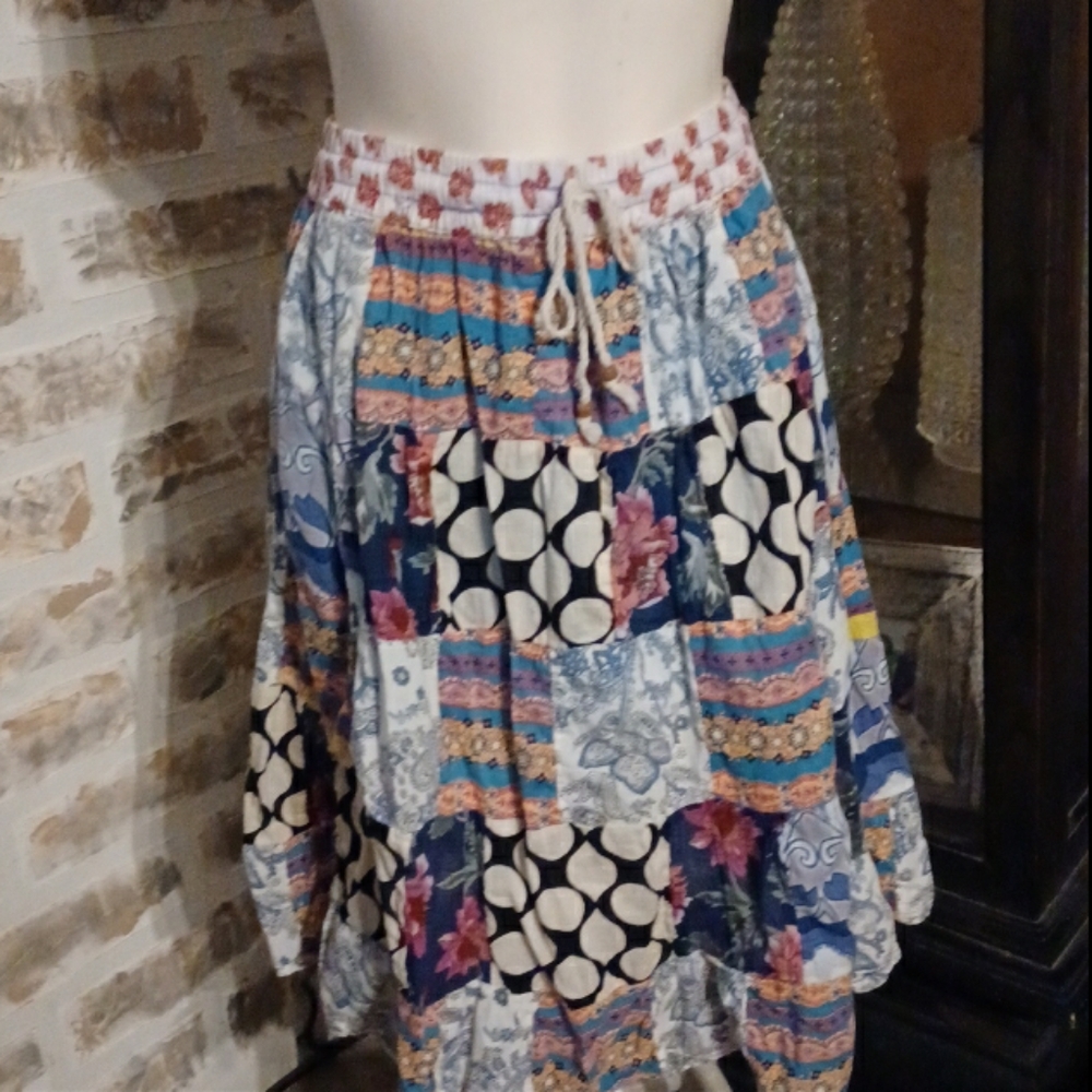 Shoreline Multicolor Patchwork Skirt - image 1